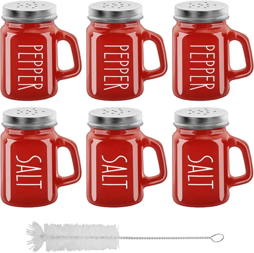 Miniatura 9 de 2 botellas de vidrio para especias de 4 onzas, saleros, botellas de especias para el hogar, salero y pimentero, tarro de condimentos multiusos