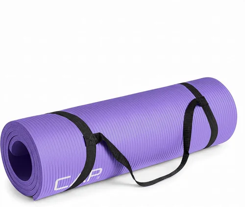 Miniatura 18 de CAP Barbell Colchoneta de yoga y ejercicio de alta densidad de 1/2 pulgada con correa Múltiples opciones