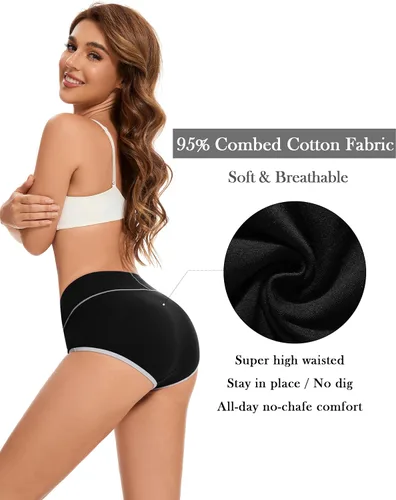 Miniatura 3 de Migbean Paquete de bragas de algodón para mujer, paquete de ropa interior de algodón para mujer, talla grande, ropa interior de algodón 25