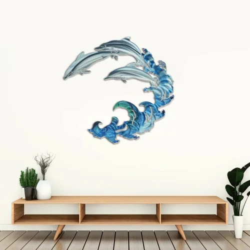Miniatura 3 de JILIP Letreros de metal para pared, diseño de silueta de pared 3D, letreros decorativos de pared de playa, esculturas de pared para interiores