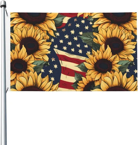 Bandera estadounidense en la pared impresa de doble cara de 3 x 5 pies, bandera de felicitación del día nacional para jardín, patio, casa,
