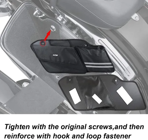 Miniatura 6 de AUFER Organizadores de alforjas de motocicleta para lado izquierdo y derecho, bolsas de almacenamiento, bolsa organizadora compatible con Touring