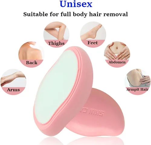 Miniatura 5 de KtEli Removedor de pelo de cristal, borrador de pelo de cristal, borrador mágico para mujeres y hombres, depilación reutilizable, depilación sin Azul