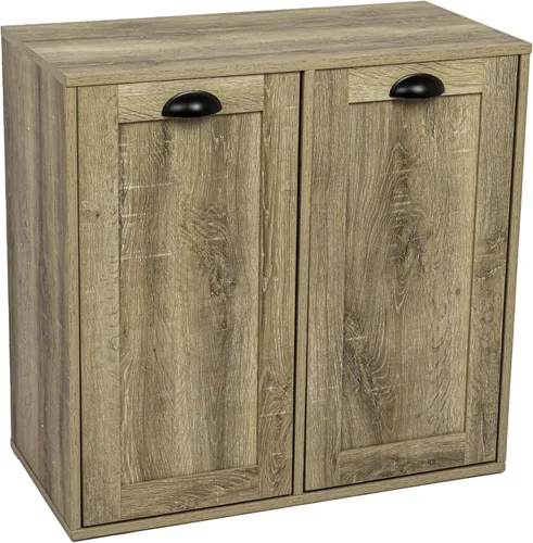 Miniatura 13 de Household Essentials Armario clasificador de ropa inclinable con frente de persiana, blanco, persiana de madera blanca Obturador de madera blanca