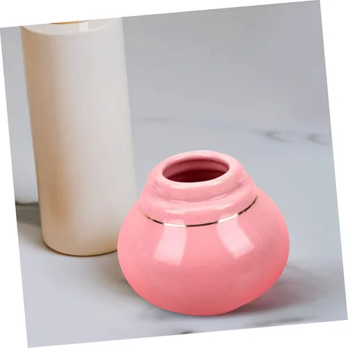 Miniatura 9 de MERRYHAPY Tarro de polvo chino de cerámica con tapa y ungüentos domésticos y botella de crema de viaje para cremas para almacenamiento y organización