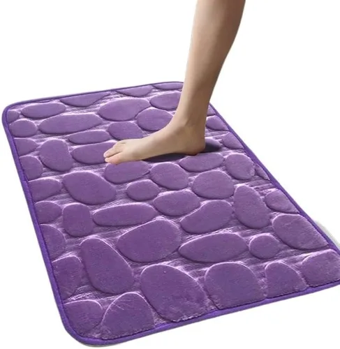Miniatura 6 de Alfombra antideslizante de Baño De Franela Gruesa Antideslizante, Almohadilla De Espuma Viscoelástica, Adoquín En Relieve, Alfombra De Suelo De
