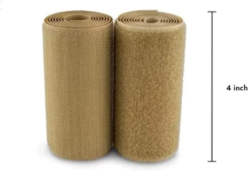 Miniatura 2 de Cinta de velcro para coser de 4 pulgadas de ancho, color beige, no adhesiva, 1 yarda de longitud, cinta de nailon beige, juego de sujetadores