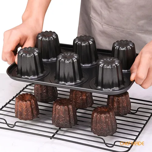 Miniatura 4 de CHEFMADE Canele - Molde para tartas, antiadherente de 6 cavidades