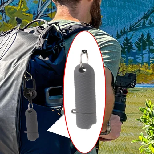 Miniatura 7 de Funda impermeable para encendedor BIC de 2 piezas, funda para encendedores regulares, tipo J6, supervivencia al aire libre, bolsa multiusos para Gris