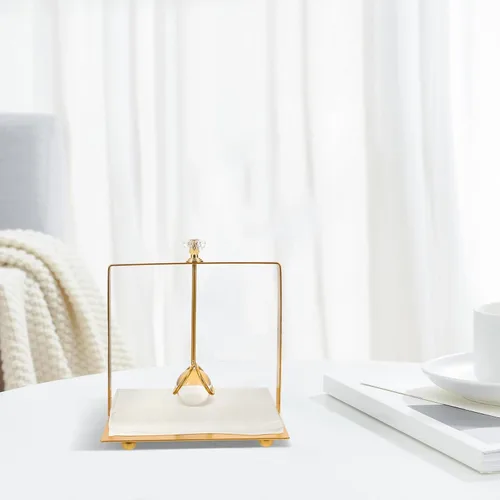 Miniatura 9 de Sosoport Metal Napkin Holder for Table, Farmhouse Paper Tissue Dispenser with Square Base, Gold Metal Napkin Stand for Dining Room and Kitchen