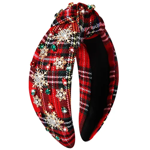 Miniatura 31 de mokkia Diadema de Navidad para Mujeres Accesorios de Navidad Lazo de Navidad Reno Copo de Nieve Diadema Rojo Verde Joyería con Perlas y Pedrería