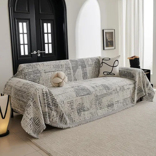 Miniatura 28 de MYSKY HOME - Funda de sofá bohemia supersuave para sofá de 2 a 3 plazas, funda de sofá de jacquard negro, para sofá biplaza y futón, funda para sofá