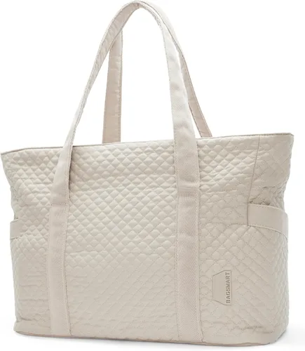 BAGSMART Bolsa grande para mujer, bolsa de hombro de viaje con asa superior con hebilla para esterilla de yoga para gimnasio, trabajo, viajes