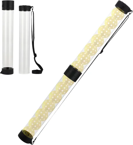 Miniatura 10 de NEEWER Tolva de tubo para pelotas de tenis y pelotas de pickleball, sección desmontable sin doblez, recogedor superior con tapón y correa