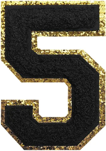Miniatura 76 de GYGYL - 3 parches de letras deportivas de felpilla con purpurina, parches para planchar de tamaño grande para decoración de disfraces