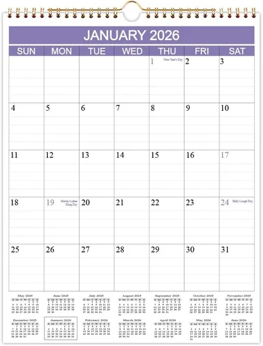 Calendario 2026 – Calendario de pared 2026 de abril de 2026 a diciembre de 2026, calendario 2026 con papel grueso para planificación y organización