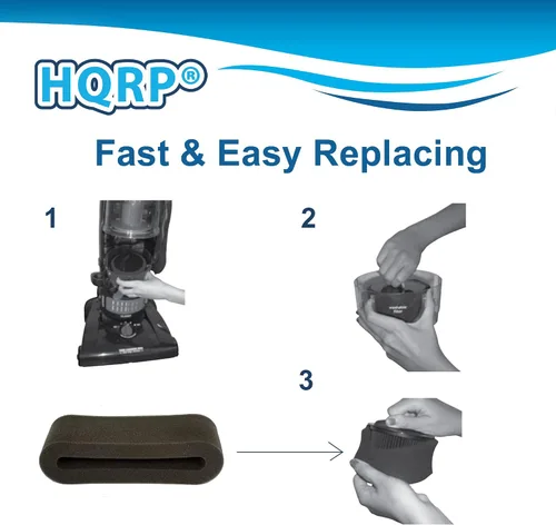 Miniatura 6 de HQRP Paquete de 2 filtros circulares exteriores de espuma compatibles con Bissell PowerForce Helix 1240, 12401, 12406, 1240R, 1240U, 1240V, 1240W