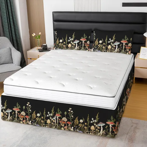 Miniatura 6 de Falda de cama con estampado azteca, tamaño individual, falda de cama de retazos geométricos abstractos para niños, niñas, adultos, decoración