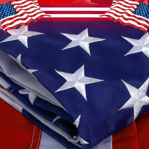 Miniatura 10 de Bandera estadounidense con manga para mástil de 2.5 x 4 pies estilo Pole Sleeve - Estrellas bordadas, rayas cosidas, protección UV, banderas de 2.5