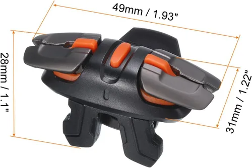 Miniatura 2 de MECCANIXITY Controlador de juego móvil con disparador de juegos, 1 par de llaves de fuego de un solo disparo de seis dedos, color negro universal