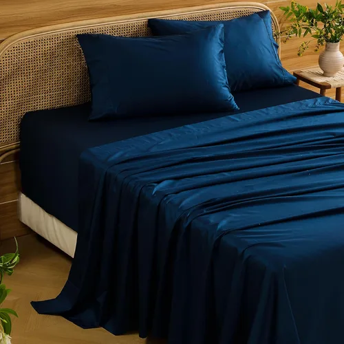 Miniatura 13 de Bedlifes Sábanas de algodón egipcio de 1000 hilos, tamaño Queen, 4 piezas con bolsillo profundo de 16 pulgadas, ropa de cama ultrasuave refrescante