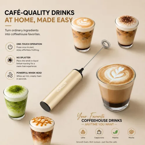Miniatura 3 de Espumador de leche recargable, espumador de café eléctrico, mezclador de bebidas de mano para café con leche, capuchino, café, huevos, chocolate