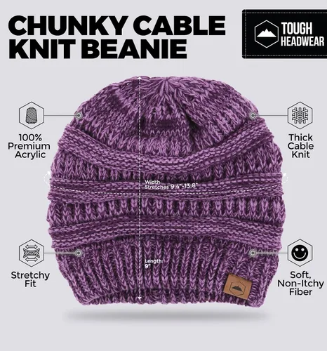 Miniatura 3 de Gorro de punto para mujer, cálido y suave, elástico, para clima frío de Tough Headwear