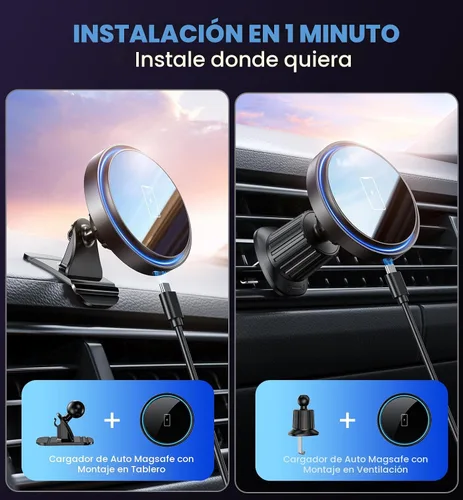Miniatura 2 de Cargador de Soporte para Coche Mag-Safe 15W Cargador Inalámbrico Magnético para Coche para Accesorios de iPhone 17 Soporte Magnético para Teléfono