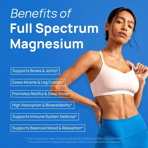 Miniatura 2 de Complejo de magnesio 18 en 1 para mujeres y hombres Suplemento de magnesio liposomal con glicinato, citrato, malato, taurato, D3 y K2 Alta