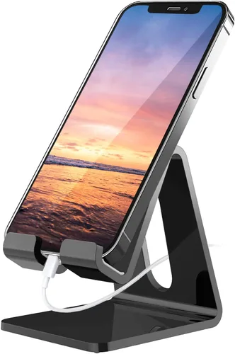 Miniatura 10 de Crpich Soporte acrílico para teléfono celular, soporte portátil para teléfono, soporte de teléfono blanco para escritorio, compatible con Phone16 15