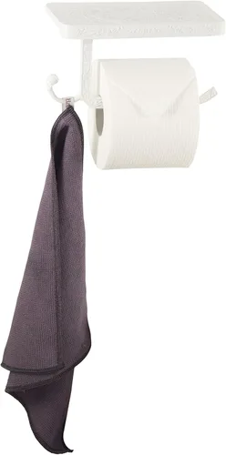 Miniatura 5 de Neater Nest Soporte de papel higiénico reversible con estante para teléfono, estilo decorativo (blanco)