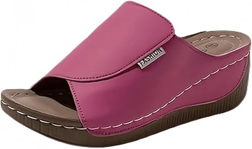 Miniatura 4 de Sandalias ortopédicas para mujer, con plataforma elegante, cómodas, ortopédicas, informales, para verano, con soporte de arco Rosa