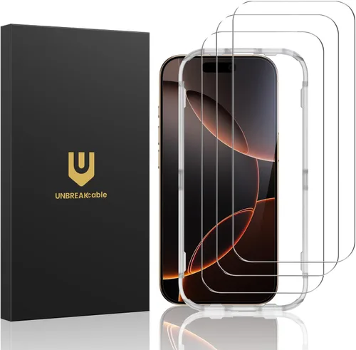 Miniatura 23 de UNBREAKcable Paquete de 3 protectores de pantalla para iPhone 17 Pro Max, vidrio templado doble inastillable [marco de fácil instalación]