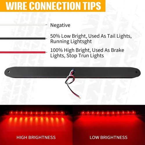 Miniatura 6 de Gonice Juego de 2 luces LED cuadradas para remolque, freno de freno, cola de matrícula, lámpara de luz LED para 12 V, cámper, camión, caravana