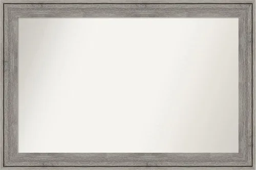 Miniatura 80 de Amanti Art Espejo de pared personalizado no biselado (24.5 x 24.5 pulgadas), marco gris marrón alta, varios tamaños personalizados, espejo de baño