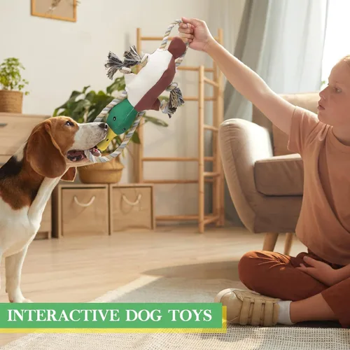 Miniatura 6 de Letsmeet Juguetes de Pato Actualizados para Perros para Masticadores Agresivos Juguetes para Cachorros con Papel Crujiente y Chirriador, Juguetes