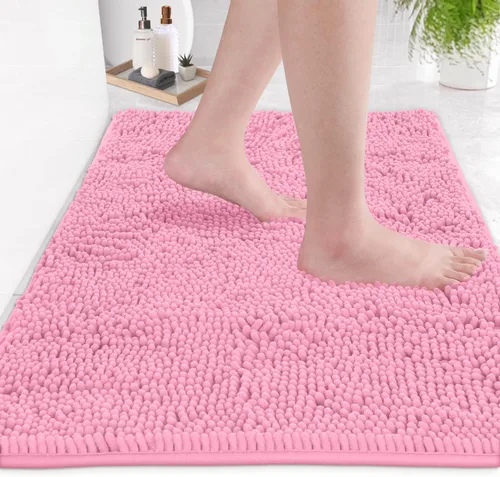 Miniatura 120 de LuxUrux Tapete de microfibra afelpada, de felpilla extrasuave, pelo largo de 1 pulgada, muy absorbente, para baño o ducha, lavar y secar a máquina
