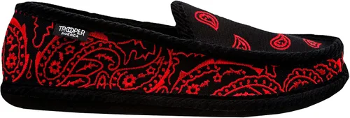 Miniatura 2 de Trooper America KS-002E - Bandana bordada negra y roja con estampado de cachemira para hombre Pantuflas acogedoras y coloridas Ultra acolchadas