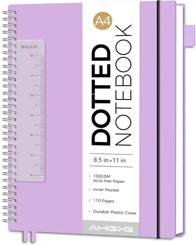 Miniatura 33 de AHGXG Diario de puntos, cuaderno en espiral de cuadrícula de puntos de 8.5 x 11 pulgadas, cuaderno de puntos grande A4, papel grueso de 3.53 oz/m²