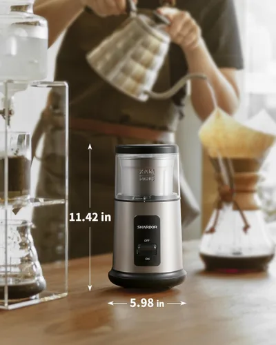 Miniatura 7 de Shardor Molinillo eléctrico de un toque para café, especias, hierbas, para granos de café, especias y semillas con 1 tazón extraíble de acero