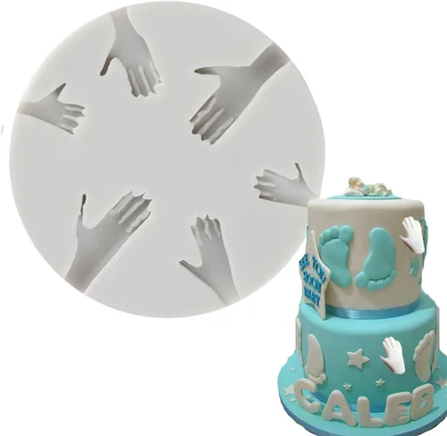 Miniatura 11 de Molde de silicona con estampado de pies de bebé, molde de fondant de pie para decoración de tartas, decoración de cupcakes, pasta de goma de Estilo C