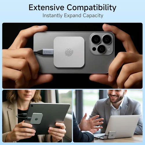 Miniatura 4 de fanxiang SSD portátil magnético de 1 TB, SSD externo con USB 3.2 Gen 1 tipo C y anillo magnético, almacenamiento compacto para iPhone 16/15