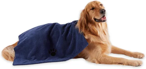 Miniatura 13 de Bone Dry Colección de toallas de aseo para mascotas, microfibra absorbente, XL, 41 x 23.5 pulgadas, color verde bordado Bordado verde