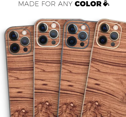Miniatura 8 de DesignSkinz Kit de calcomanías de cuerpo completo compatible con iPhone 15 Plus, madera natural de lujo V2