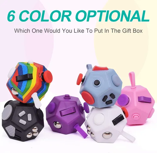 Miniatura 4 de UOOEFUN Mini Cubo de Juguetes Fidget, Cubo de Juguetes de 12 Lados para Aliviar el Estrés, Ansiedad, Depresión, Autismo para Niños y Adultos, Mejora
