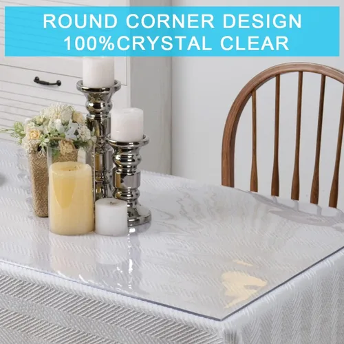 Miniatura 6 de Cubierta larga de plástico transparente para mesa de boda, cubierta de vinilo de cristal, cubierta protectora de mesa de PVC, impermeable