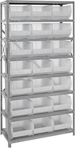 Miniatura 480 de Quantum QSBU-245BK Heavy Duty Shelving Unit with (7) Shelves and (24) QUS245 Black Bins for Garage Warehouse Storage Distribution 400 lb Load