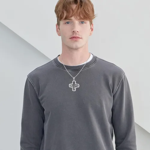 Miniatura 139 de Collar de plata de ley 925 con medalla de San Patrón, colgante de protección católica, amuleto, joyería religiosa para hombres y mujeres
