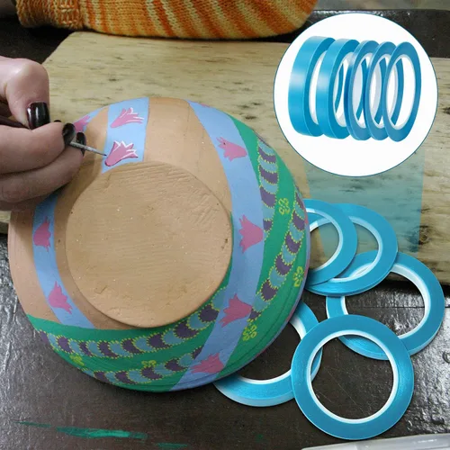 Miniatura 7 de Xuniea 5 Rollos de Cinta Adhesiva de Vinilo para Enmascarar Cinta de Carrocería Automotriz para Curvas, Vinilo de Alta Temperatura de Baja Azul