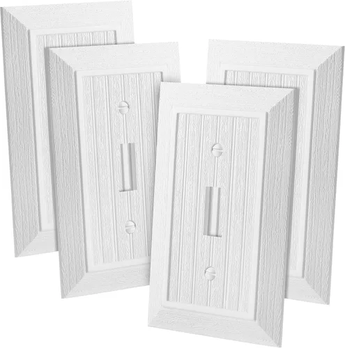 Miniatura 27 de Bates- Cubierta para interruptor de luz, cubiertas de placa de interruptor, paquete de 10, cubierta de interruptor de luz individual, 1 banda, Blanco